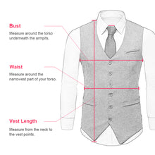 Load image into Gallery viewer, Mens Vest V Neck Herringbone Wool Tweed Striped/Lattice Silm Fit For Formal