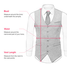 Load image into Gallery viewer, Men Suit Vest Double Breasted Herringbone Pattern Notch Lapel Waistcoat