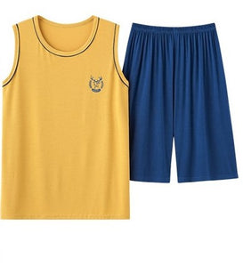 Pajamas Men's Summer Modal Cotton Sleeveless Vest Shorts Home Suit