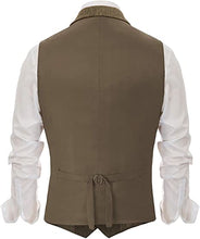 Load image into Gallery viewer, mens suit vest Lapel Irregular buttons Herringbone striped lattice wool tweed For mens vest