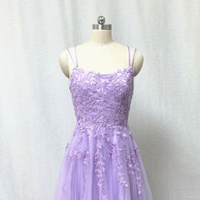 Load image into Gallery viewer, Lilac Purple Lace Tulle Prom Dress 2023 Fairy with Corset Back