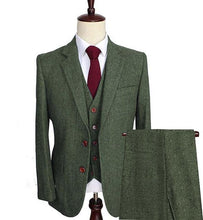 Load image into Gallery viewer, Men&#39;s Suits for Wedding Groom Groomsmen 3 Pcs Tuxedos Herringbone Blazer Vest Pants 2022