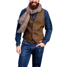 Load image into Gallery viewer, Men&#39;s Vests for Wedding Boys Groomsmen Casual Vest Coffee Plaid S to 3XL