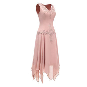 Pink Lace Mother of the Bride Dress  - 2 Pieces Chiffon Irregual Dress Suit With Jacket Plus Size