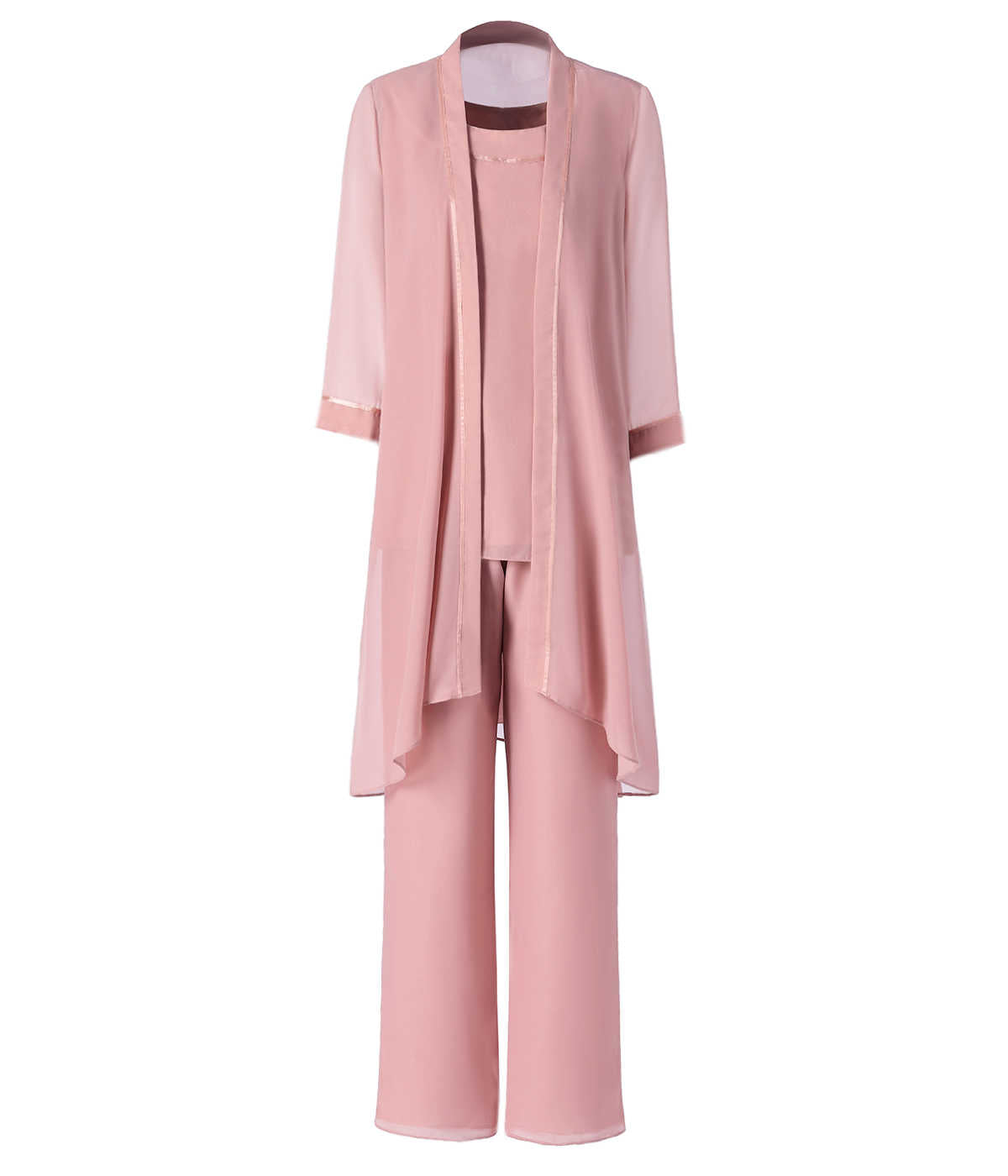 Chic 2022 Mother Of The Bride Chiffon Pants Suit With Tiered Skirt