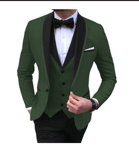 Men's Suits 3 Pieces Lapel Tuxedos Groomsmen  For Wedding Suits