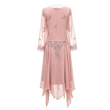 Load image into Gallery viewer, Pink Lace Mother of the Bride Dress  - 2 Pieces Chiffon Irregual Dress Suit With Jacket Plus Size