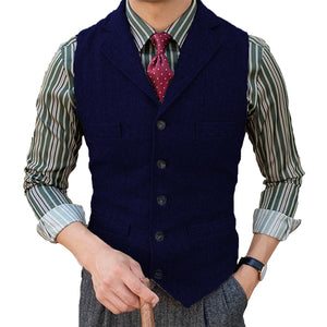 Men's Suit Vest Lapel Wool Herringbone Casual Formal Business Vest Gro DressCulture Men's Suit Vest Lapel Wool Herringbone Casual Formal Business Vest Gro DressCulture