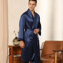 Load image into Gallery viewer, Men&#39;s Solid Color Kimono Pajamas Silk Satin Thin Pants Homewear Set