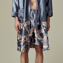 Load image into Gallery viewer, Men&#39;s Silk Satin Shorts Crane Print Summer Comfort Pajama Pants