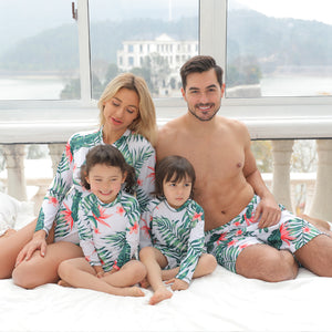 Family Swimwear Nylon Print Boys and Girls Parent-Child Swimwear