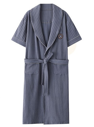 Knitted Pit Cotton Pajamas Short Sleeves Thin Japanese Kimono Men's Ba DressCulture Knitted Pit Cotton Pajamas Short Sleeves Thin Japanese Kimono Men's Ba DressCulture