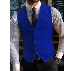 Men's Suit Vest For Wedding GroommanTweed Business Waistcoat Jacket V Neck Formal Casual  Waistcoat