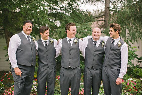 Charcoal Grey Wedding Vests for Groomsmen Vests Bridal Group Vests