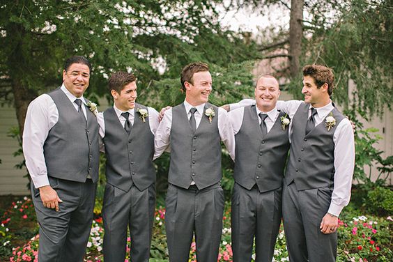 Grey Groomsmen Waistcoats Charcoal Grey Wedding Vests For