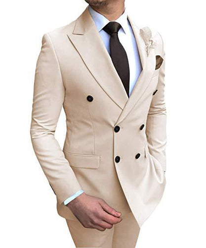 Men's Suits 2 PICS Slim Fit Formal Lapel Tuxedos For Wedding Suit Blazer Pants