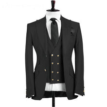 Load image into Gallery viewer, Men 3-Piece Suit Lapel Double Breasted  For  Wedding No Tie(Blazer+Vest+Pants)