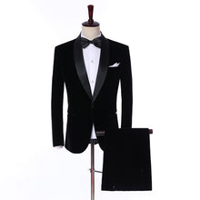 Load image into Gallery viewer, Mens Suit 2 Piece Corduroy One Button Suit Wedding Party Stage Tuxedos Slim Fit Wedding