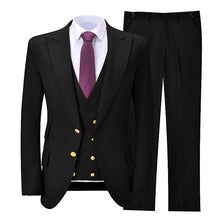 Load image into Gallery viewer, Men’s Suit 3 Piece Lapel Double Breasted Slim Fit Wedding Custom Made Grooms Solid Suits