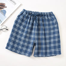 Load image into Gallery viewer, Men Crepe And Cotton Lattice Drawstring Casual Relaxed Beach Short For Couples