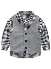Load image into Gallery viewer, Boy&#39;s Vest Made-to-Order Light Grey Herringbone Baby Infant Toddler Boys Girls Waistcoat V-neck 1 Pocket 3 Buttons