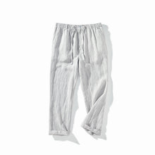 Load image into Gallery viewer, Men Casual Relaxed Linen Pants Loose Fit Elastic Drawstring Waist Long Pant
