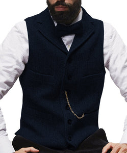 mens suit vests  brown waistcoat  steampunk jacket striped tweed v-neck homme wedding (No chain)