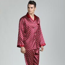 Load image into Gallery viewer, Men&#39;s Pajamas Long Sleeve Sets Classic Satin Pajama Set Sleepwear