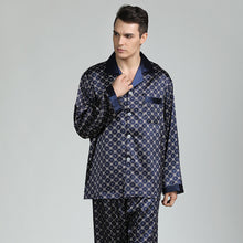 Load image into Gallery viewer, Men&#39;s Pajamas Long Sleeve Sets Classic Satin Pajama Set Sleepwear