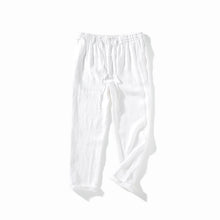 Load image into Gallery viewer, Men Casual Relaxed Linen Pants Loose Fit Elastic Drawstring Waist Long Pant